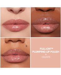 Buxom Celeste swatch with sparkle highlights pearlescent shimmer and long-lasting moisture.