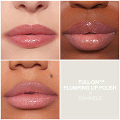 Buxom Dominique swatches reveal rich shade and sparkling finish for a party-ready look.