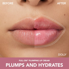 Close-up of lip polish wand applying a high-shine effect.