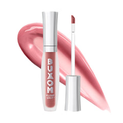 Buxom Plump Shot Lip Serum tube close-up with cooling gloss boost.