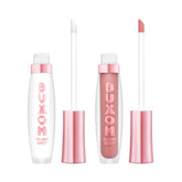 Buxom Plump Shot serum bottle close-up highlighting peptide-infused formula for fuller lips.
