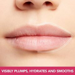 BUXOM Power-Full Lip Butter application on lips demonstrates instant plump with shine