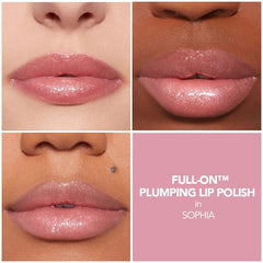 BUXOM SOPHIA lip polish tube demonstrates easy, on-the-go application.