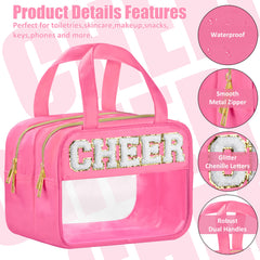 BuyCard Cheer Chenille Bag features bold pink chenille lettering and gold trim