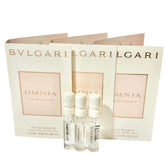 BVLGARI Omnia Crystalline sample EDT vial closeup for quick scent testing on the go