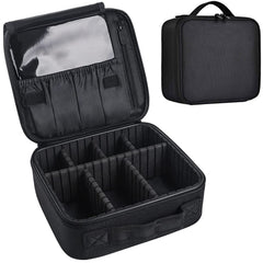 Bvser Travel Makeup Case main compartment with adjustable dividers for organized cosmetics.