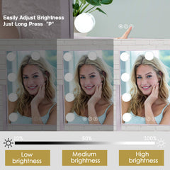 BWLLNI vanity-mirror-360-rotation enables flexible angles for brows, lipstick, and skincare