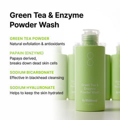 BY WISHTREND Premium Boseong green tea and papin enzyme for gentle exfoliation.