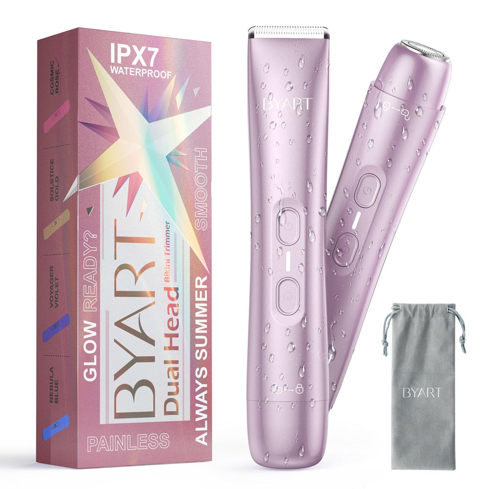 BYART electric-razor-women-pink-cordless illustrates portable grooming for quick touch-ups.