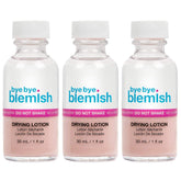 Bye Bye Blemish acne drying lotion bottle closeup for overnight pimple treatment