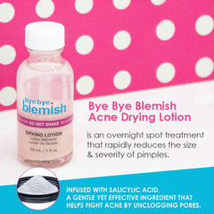 Bye Bye Blemish drying lotion applied with cotton swab on irritated area
