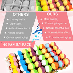 BYGGVIR Bath Bombs Rich Bubbles Colors image emphasizes vibrant hues and spa-like mood.