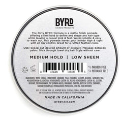 BYRD Matte Pomade no-gunk showcases residue-free daily use for routine grooming.