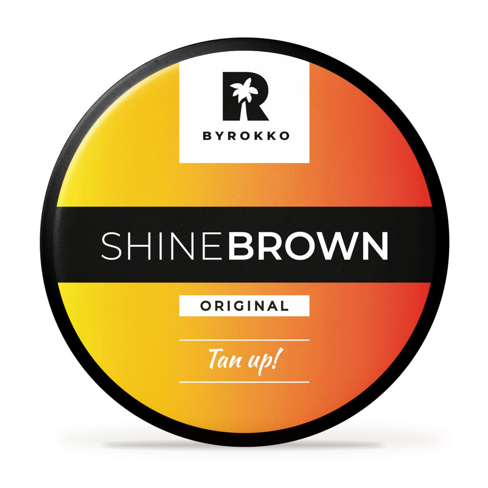 BYROKKO Shine Brown accelerator cream bottle front view for smooth bronzing