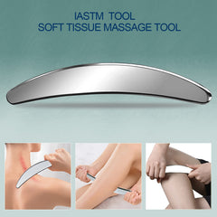 BYYDDI stainless steel muscle scraper in C shaped design for large muscle areas.