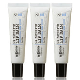 C. O. Bigelow lip balm tubes shown for home, bag, and desk hydration.