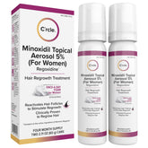 C'rcle Minoxidil 5% foam bottle top view, four-month supply.