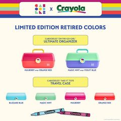 Caboodles Take-It Tote snap-tight lid secures contents during travel.