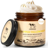 CADDISE Whipped Beef Tallow jar closeup shows creamy hydration for daily skin care.
