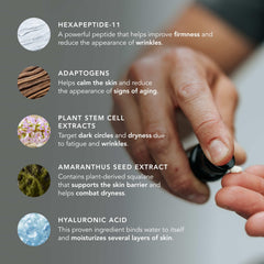 Caldera + Lab Eye Serum image showing peptide activation for a refreshed eye area.