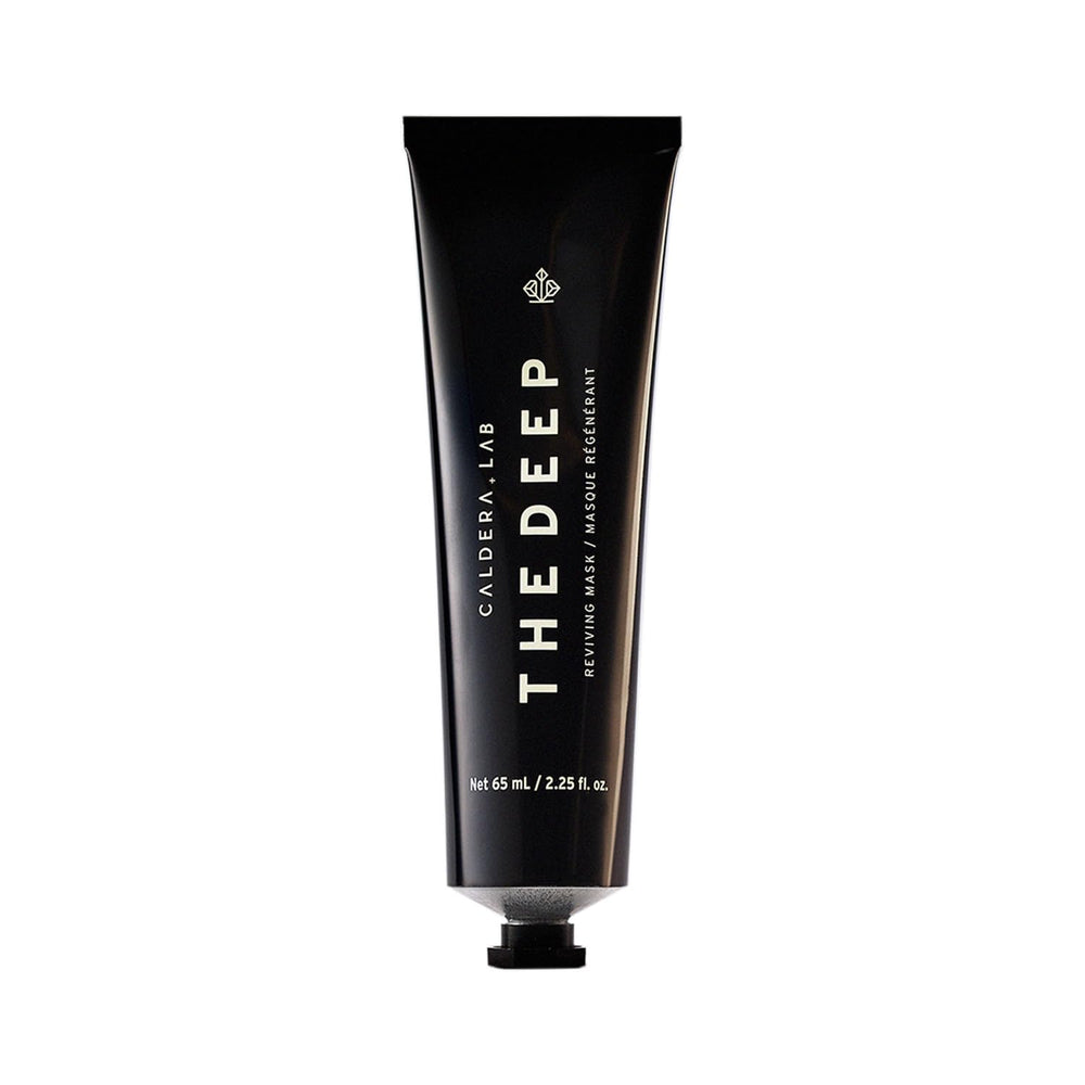 Caldera + Lab The Deep bottle closeup highlighting hydration for dry skin.