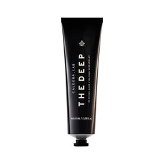 Caldera + Lab The Deep bottle closeup highlighting hydration for dry skin.