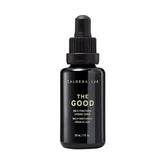 Caldera + Lab The Good serum bottle close-up demonstrates lightweight hydration and antioxidant care.