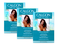 Calgon Ocean Breeze bath beads pack of 3 ready for a relaxing soak