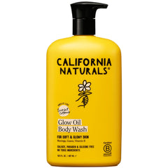 California Naturals Glow Oil para ducha, aceite dorado que cuida la piel durante la limpieza.