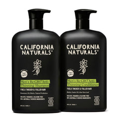 California Naturals Mens Re:GRO shampoo bottle closeup emphasizing scalp health support
