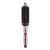 Calista Perfecter Pro heated round brush rose-gold barrel for smooth, frizz-free shine.