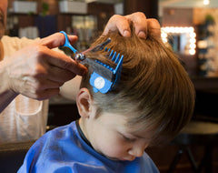 CALMING CLIPPER 9-comb length guide image presents customizable cut lengths with comfort