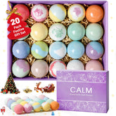 CalmNFiz 20-piece bath bombs box for varied at-home spa experiences.