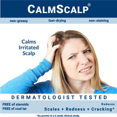 CalmScalp scalp close-up showing improved appearance around flakes.