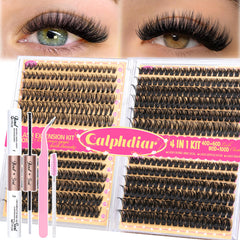 Calphdiar DIY lash extension kit wispy lashes 474pcs for salon-like at-home look.