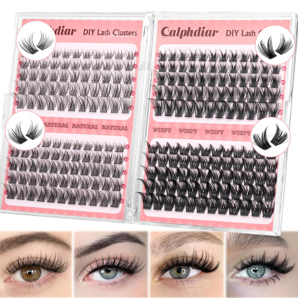 Calphdiar wispy lash clusters pack front view for an easy at-home lash upgrade.