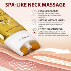 Calyphra PEAQ firming neck cream closeup highlights lightweight texture