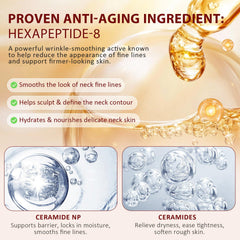 Calyphra PEAQ neck roller application distributes evenly and absorbs quickly