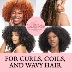 Camille Rose Guava Whipped frizz control on styled strands for smooth finish