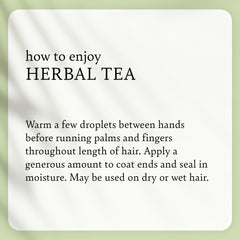 Camille Rose Herbal Tea Leave-In Oil ingredients highlight nettle and lavender for strength.