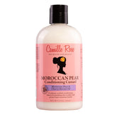 Camille Rose Moroccan Pear Conditioner bottle highlights nourishing formula for soft, hydrated hair