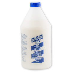 Campbell's pre-mixed shave cream 64oz bottle delivers barbershop-quality lather for quick shaves.