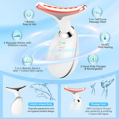 Candio face-neck massager 7-colors LED modes offer customized skin pampering experiences.