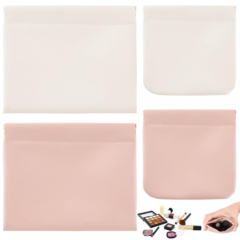 CANIPHA large beige makeup pouch showing compact travel storage for cosmetics on the go