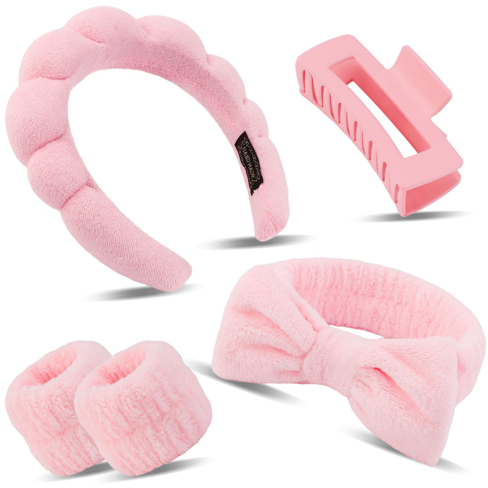 Canitor Spa headband pink soft material for comfortable daily skincare.