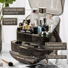 CANITORON makeup organizer open drawers showing large capacity storage convenience