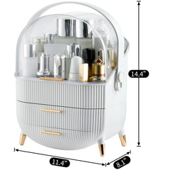 CANITORON makeup organizer with top lid open for easy access.
