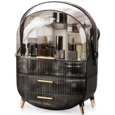 CANITORON makeup organizer top view with clear lid for dust protection and easy access