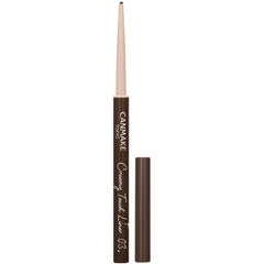 CANMAKE Creamy Touch Liner 03 Dark Brown cap close-up shows smooth glide for precise lash-line definition