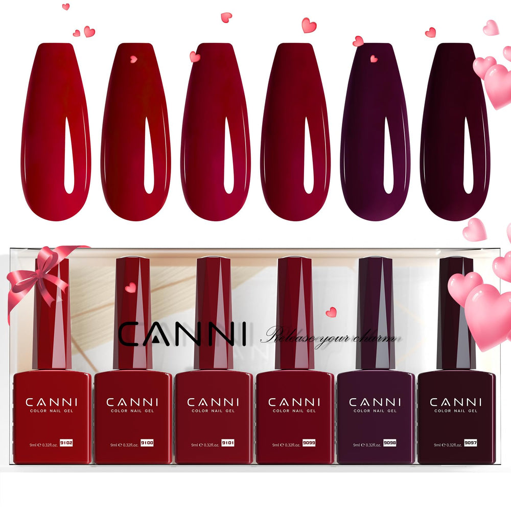 CANNI gel polish bottle close-up showing vivid color for accurate at-home comparison.